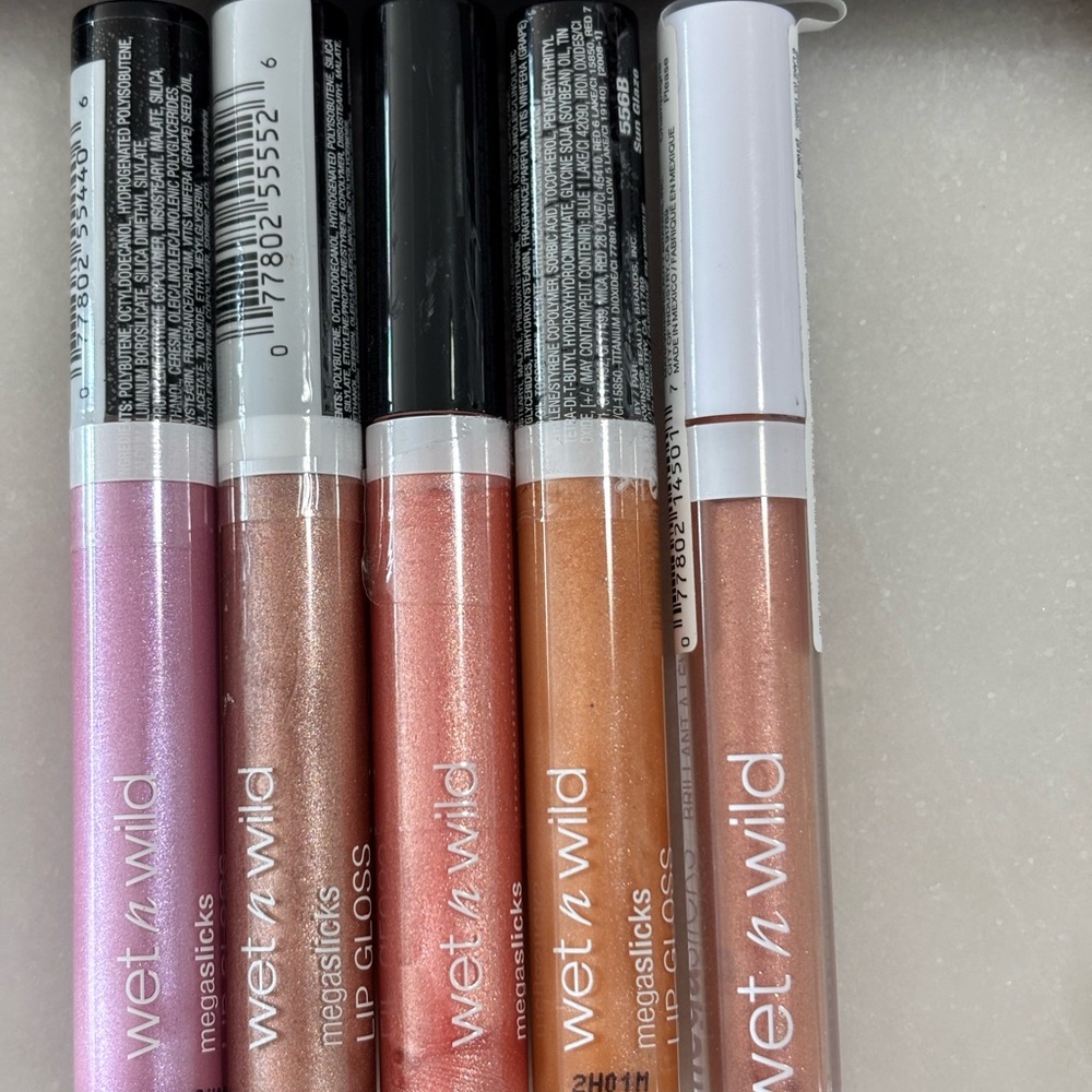 Wet n Wild MegaSlicks Lip Gloss Collection - Purple, Pink, Gold, Brown